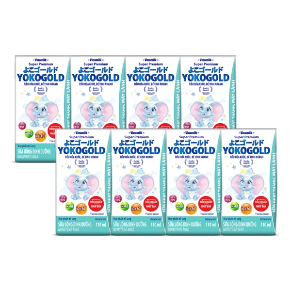 Combo 2 Sữa uống dinh dưỡng Vinamilk Yoko Gold 110ml (Lốc 4 hộp)