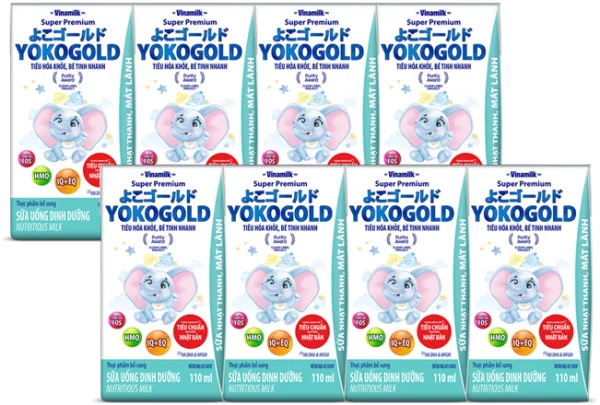 Combo 2 Sữa uống dinh dưỡng Vinamilk Yoko Gold 110ml (Lốc 4 hộp)