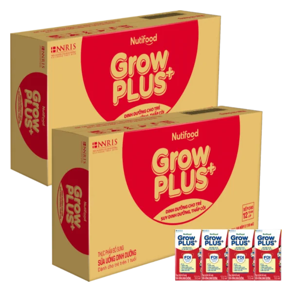 Combo 2 thùng Sữa GrowPLUS+ Hộp 110ml (lốc 4 hộp)