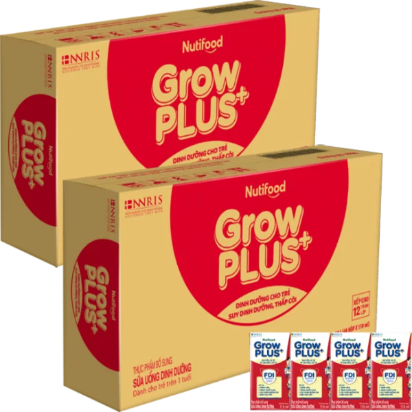 Combo 2 thùng Sữa GrowPLUS+ Hộp 110ml (lốc 4 hộp)