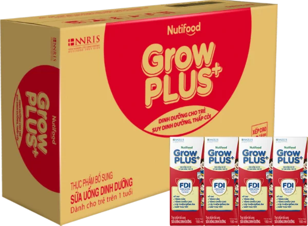 Thùng Sữa GrowPLUS+ hộp 180ml (Thùng 12 lốc - lốc 4 hộp)