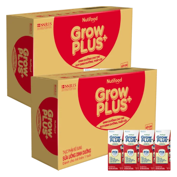 Combo 2 Thùng Sữa GrowPLUS+ Hộp 180ml (lốc 4 hộp)