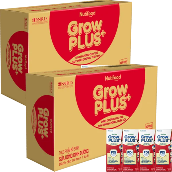 Combo 2 Thùng Sữa GrowPLUS+ Hộp 180ml (lốc 4 hộp)