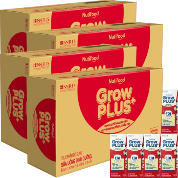 Combo 4 thùng Sữa GrowPLUS+ Hộp 180ml (lốc 4 hộp)