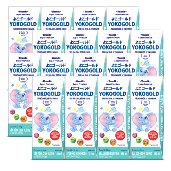 Combo 4 Sữa uống dinh dưỡng Vinamilk Yoko Gold 180ml (Lốc 4 hộp)