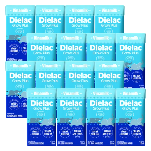 Combo 4 Sữa uống dinh dưỡng Dielac Grow Plus 110ml (Sữa Non) - Lốc 4 hộp