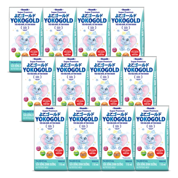 Combo 3 Sữa uống dinh dưỡng Vinamilk Yoko Gold 110ml (Lốc 4 hộp)