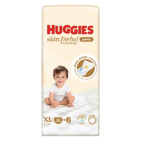 Bỉm t&atilde; quần Huggies SkinPerfect Pants (XL, 12-17kg, 52+6 miếng) (giao bao b&igrave; ngẫu nhi&ecirc;n)
