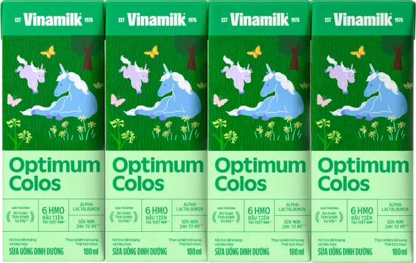 Sữa uống dinh dưỡng Optimum Colos 180ml (Lốc 4 hộp) new
