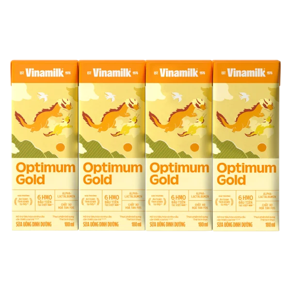 Combo 6 Sữa uống dinh dưỡng Optimum Gold 180ml (Lốc 4 hộp) new