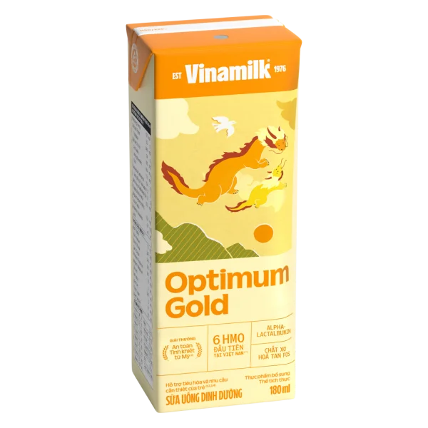 Combo 6 Sữa uống dinh dưỡng Optimum Gold 180ml (Lốc 4 hộp) new