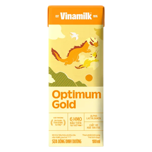 Combo 6 Sữa uống dinh dưỡng Optimum Gold 180ml (Lốc 4 hộp) new