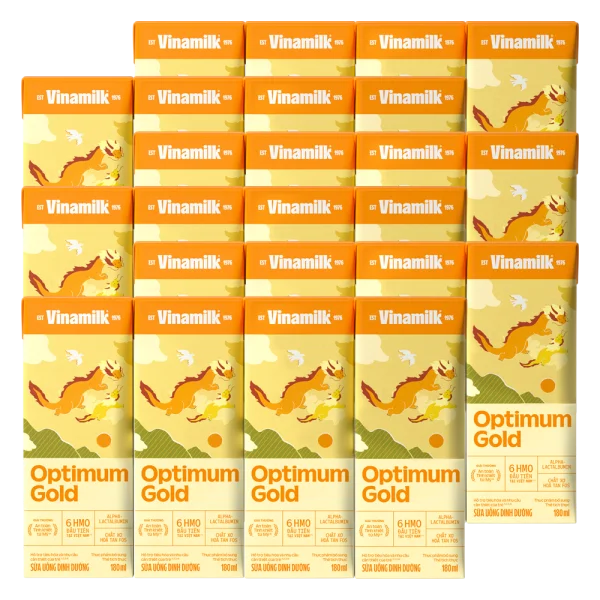 Combo 6 Sữa uống dinh dưỡng Optimum Gold 180ml (Lốc 4 hộp) new