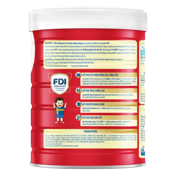 Combo 4 Sữa GrowPlus+ Đỏ 2+ tuổi, 850g