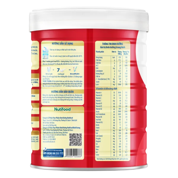 Combo 4 Sữa GrowPlus+ Đỏ 2+ tuổi, 850g