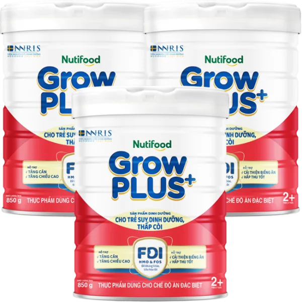 Combo 3 Sữa GrowPlus+ Đỏ 2+ tuổi, 850g