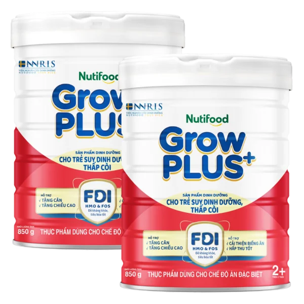 Combo 2 Sữa GrowPlus+ Đỏ 2+ tuổi, 850g