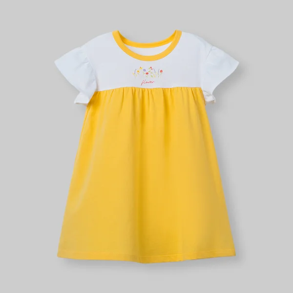 Đầm bé gái Animo Easy LU0326014 (1-4Y,Trắng-vàng,TT01)