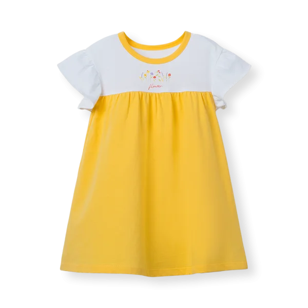 Đầm bé gái Animo Easy LU0326014 (1-4Y,Trắng-vàng,TT01)