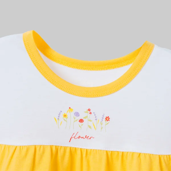 Đầm bé gái Animo Easy LU0326014 (1-4Y,Trắng-vàng,TT01)