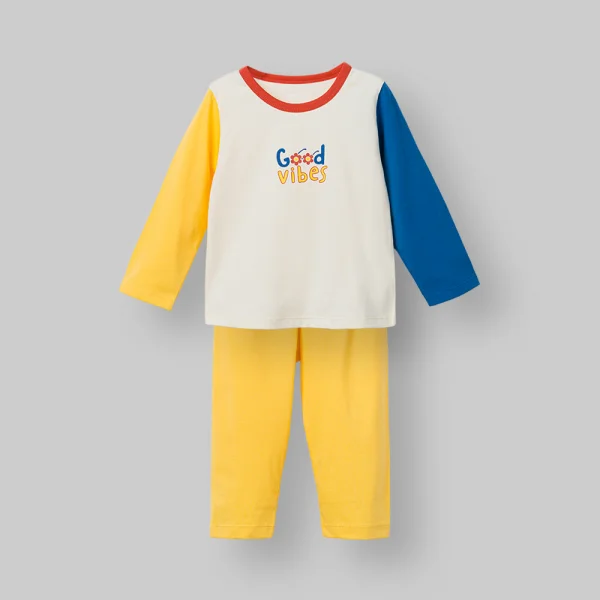 Bộ bé gái dài Animo Easy LU0326016 (1-4Y,Kem-vàng-navy,TT01)