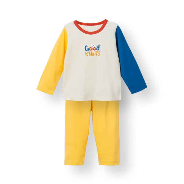 Bộ bé gái dài Animo Easy LU0326016 (1-4Y,Kem-vàng-navy,TT01)