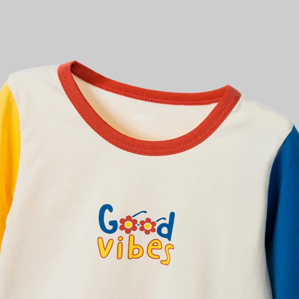 Bộ bé gái dài Animo Easy LU0326016 (1-4Y,Kem-vàng-navy,TT01)