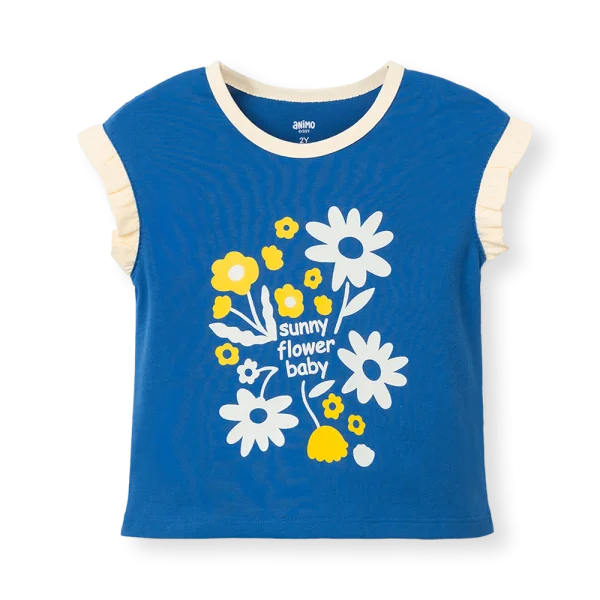 Bộ bé gái ngắn Animo Easy LU0326012 (1-4Y,navy-kem,DD02)