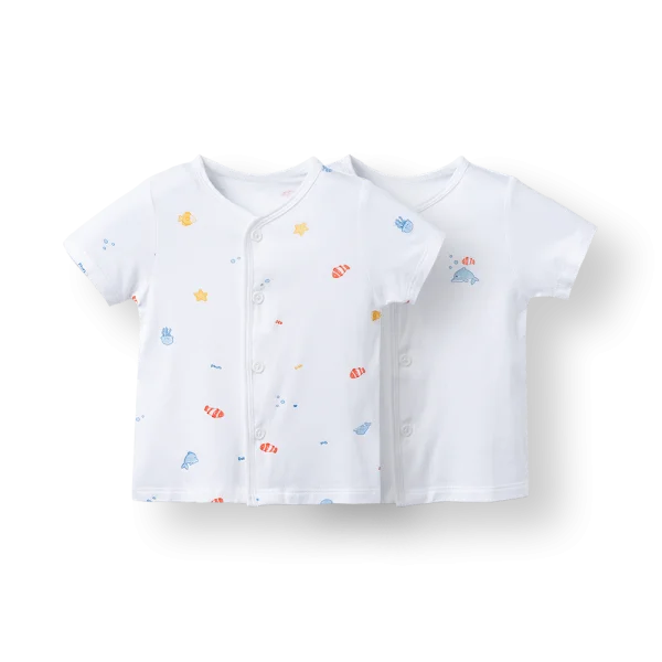 Set 2 áo sơ sinh cài giữa tay ngắn Animo Easy HN0126056 (NB-9M,Trắng)