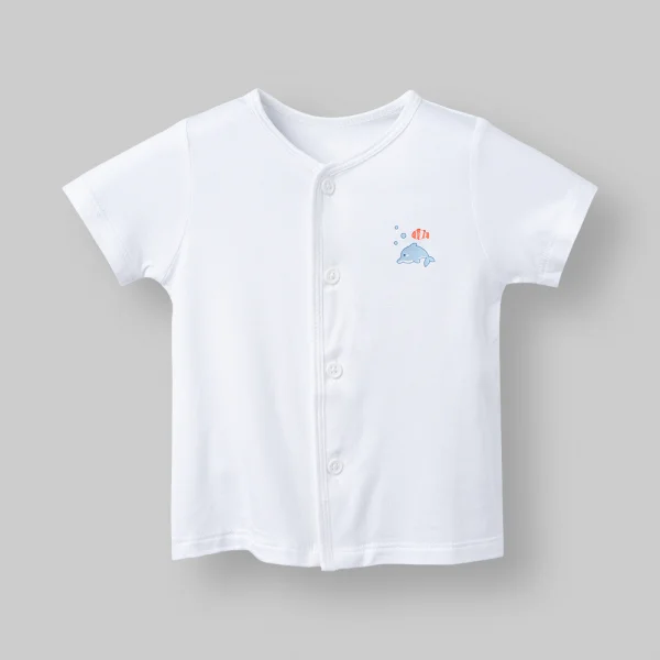 Set 2 áo sơ sinh cài giữa tay ngắn Animo Easy HN0126056 (NB-9M,Trắng)