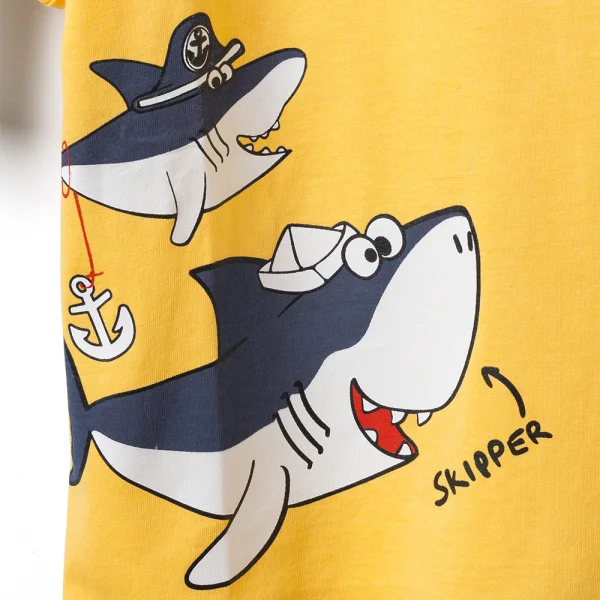 Bộ bé trai ngắn Animo Easy HN0526025 (1-4Y,Vàng-dương,TT02)