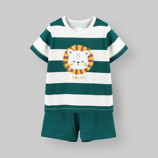 Bộ bé trai ngắn Animo Easy HN0426041 (1-4Y,Kem-lá,DD10)