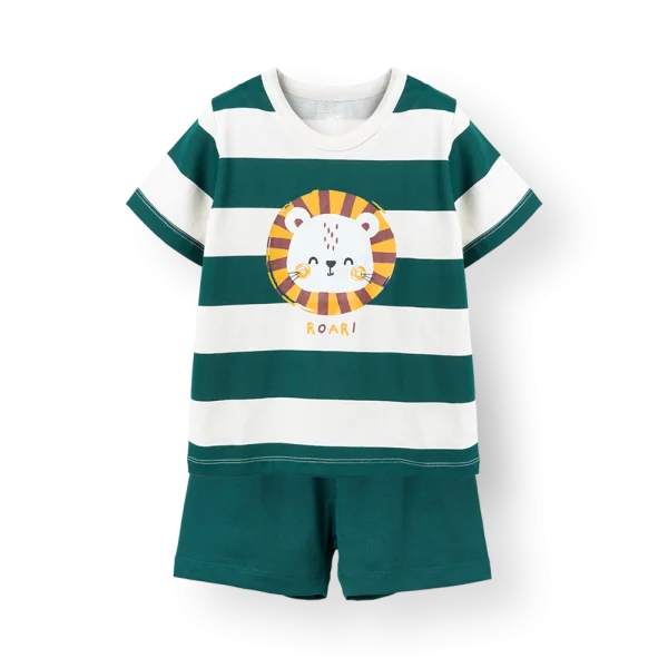 Bộ bé trai ngắn Animo Easy HN0426041 (1-4Y,Kem-lá,DD10)