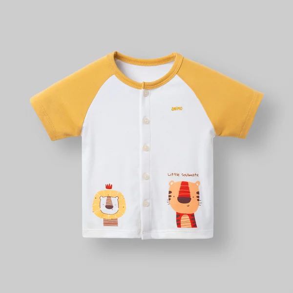 Set 2 bộ kháng khuẩn modal ngắn Animo VD0126010 (0-24M,Trắng-vàng nghệ,TT06)