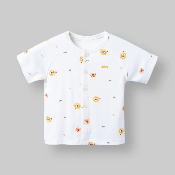 Set 2 bộ kháng khuẩn modal ngắn Animo VD0126010 (0-24M,Trắng-vàng nghệ,TT06)