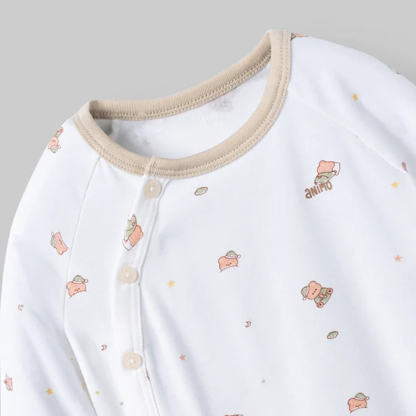 Set 2 bộ kháng khuẩn modal dài Animo VD0126019 (0-24M,Trắng-be nâu nhạt,NN06)