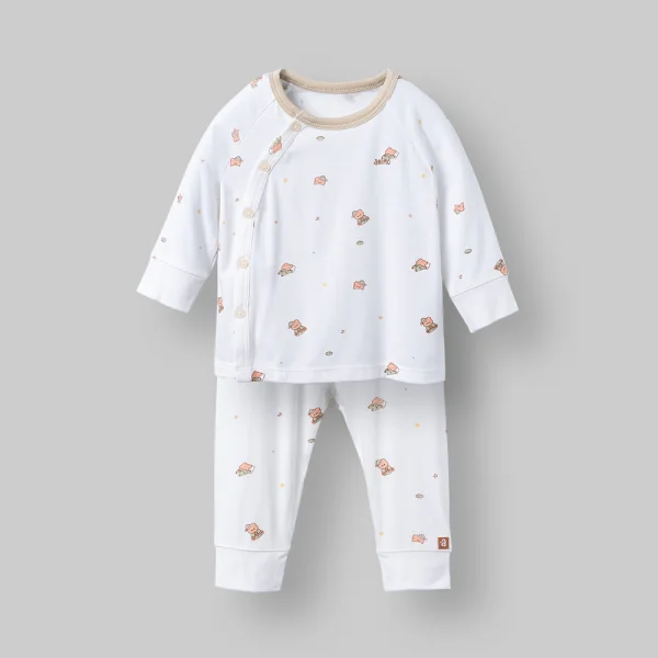 Set 2 bộ kháng khuẩn modal dài Animo VD0126019 (0-24M,Trắng-be nâu nhạt,NN06)