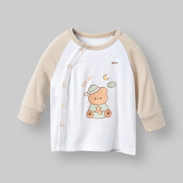 Set 2 bộ kháng khuẩn modal dài Animo VD0126019 (0-24M,Trắng-be nâu nhạt,NN06)