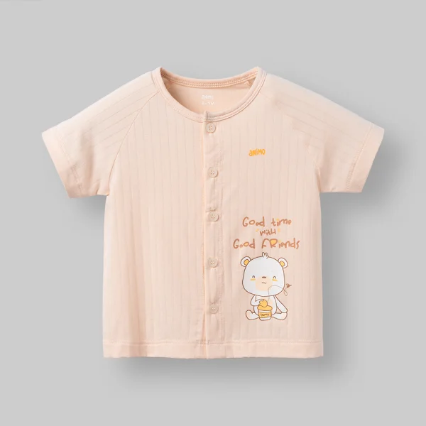 Set 2 bộ kháng khuẩn modal ngắn Animo BMC1125059 (0-24M,Trắng-be,NN06)