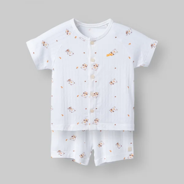 Set 2 bộ kháng khuẩn modal ngắn Animo BMC1125059 (0-24M,Trắng-be,NN06)