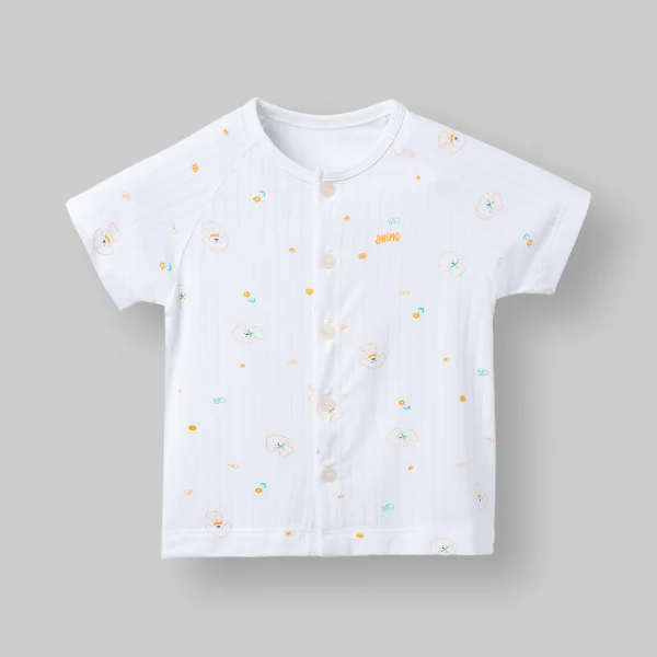 Set 2 bộ kháng khuẩn modal ngắn Animo BMC1125061 (0-24M,Trắng-cam,NN06)