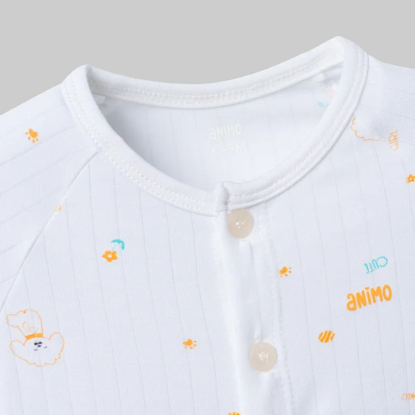 Set 2 bộ kháng khuẩn modal ngắn Animo BMC1125061 (0-24M,Trắng-cam,NN06)