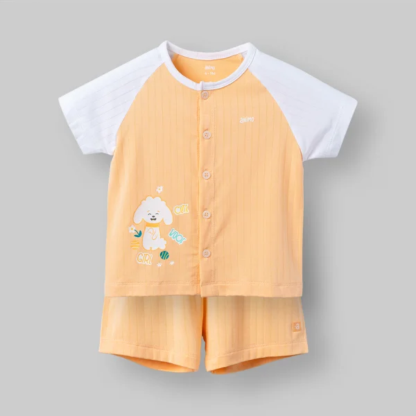 Set 2 bộ kháng khuẩn modal ngắn Animo BMC1125061 (0-24M,Trắng-cam,NN06)