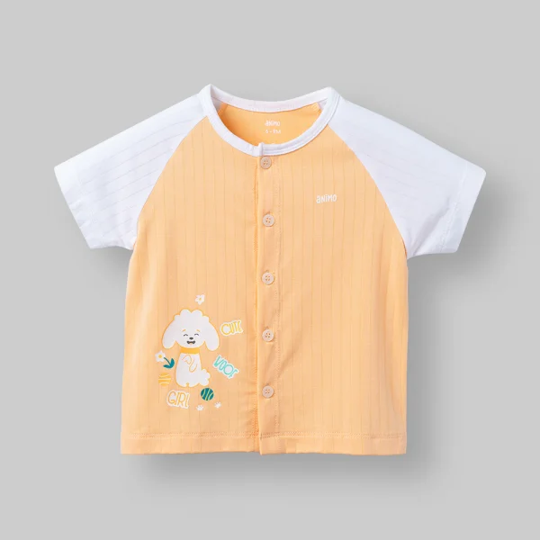 Set 2 bộ kháng khuẩn modal ngắn Animo BMC1125061 (0-24M,Trắng-cam,NN06)