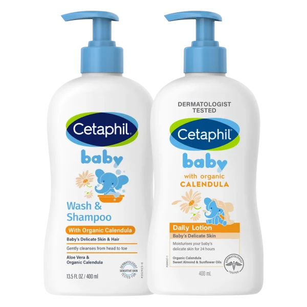 Combo Sữa tắm gội & Sữa dưỡng ẩm tinh chất hoa c&uacute;c Cetaphil 400ml