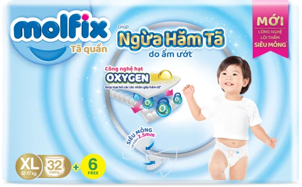 Quà tặng khi mua Combo 3 Molfix tã quần Oxygen size XL 62 Ultra