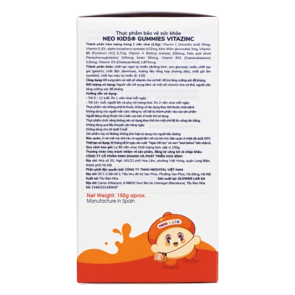 Thực phẩm bảo vệ sức khoẻ NEO KIDS® GUMMIES VITAZINC