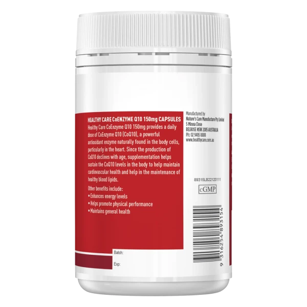 Thực Phẩm Bảo Vệ Sức Khoẻ Tăng Cường Sức Khoẻ Tim Mạch Healthy Care CoEnzyme Q10 150mg 100 Viên