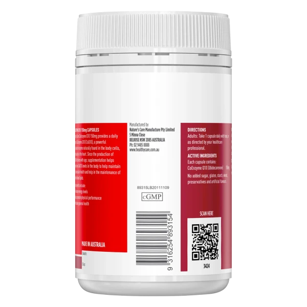 Thực Phẩm Bảo Vệ Sức Khoẻ Tăng Cường Sức Khoẻ Tim Mạch Healthy Care CoEnzyme Q10 150mg 100 Viên