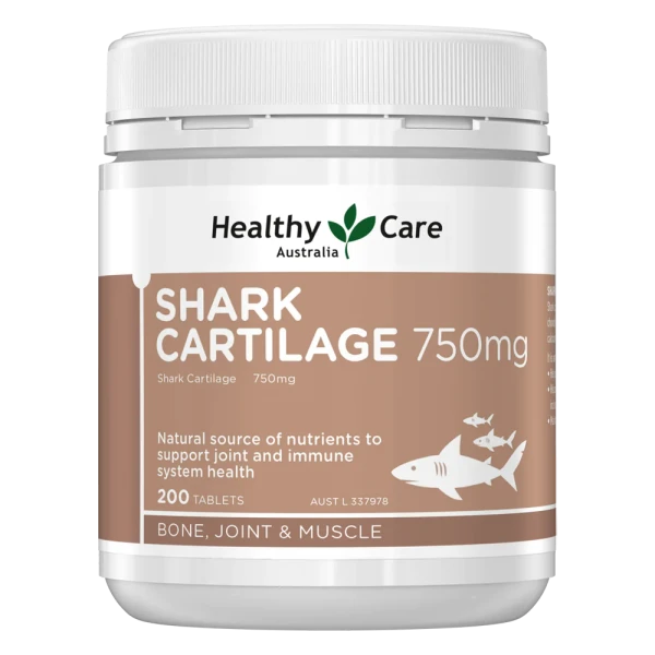 Viên Uống Sụn Vi Cá Healthy Care Shark Cartilage 750mg 200 Viên